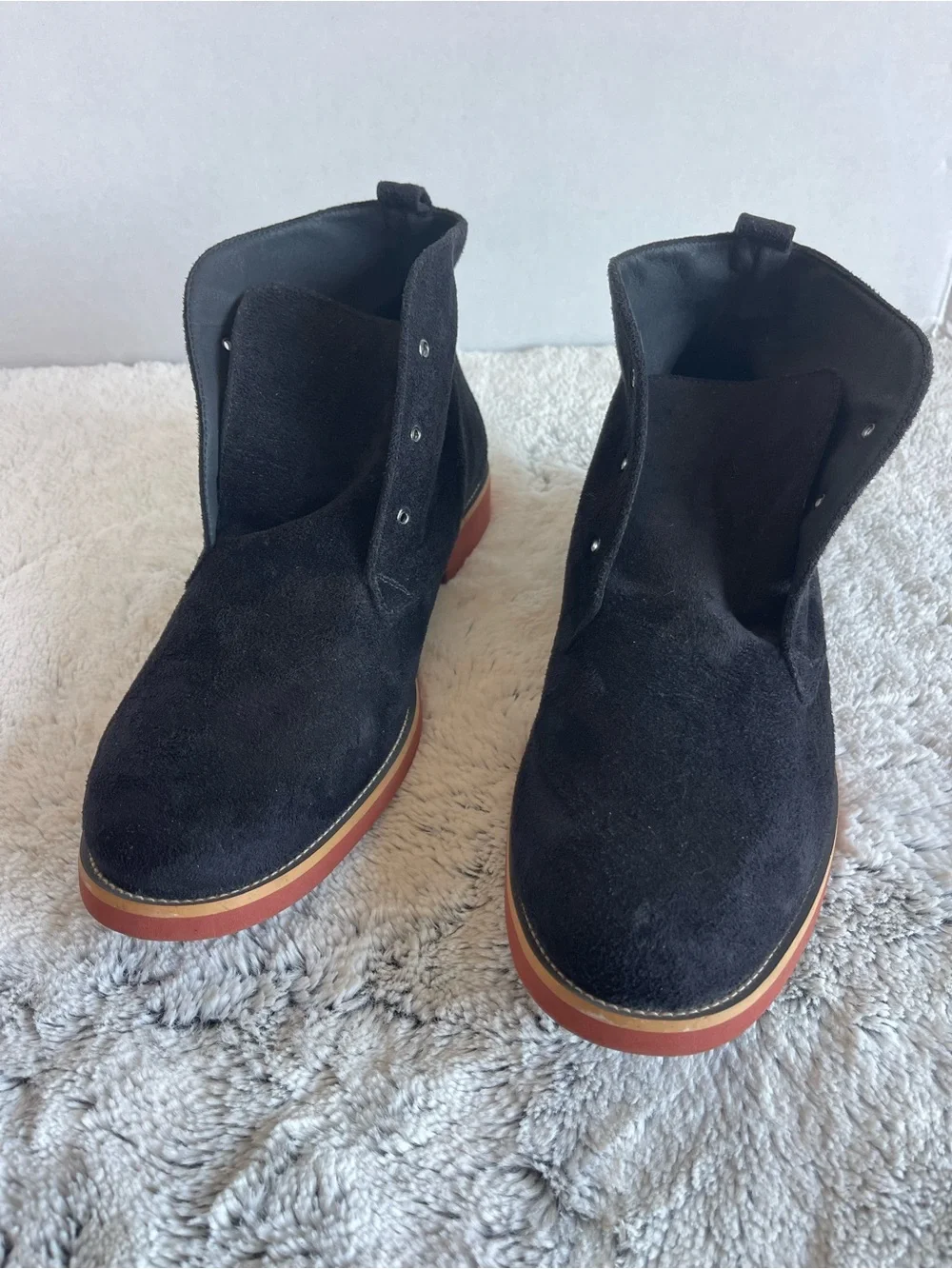 Good Guys don’t wear leather vegan suede chukka AYITA 2 desert black boots sz 10